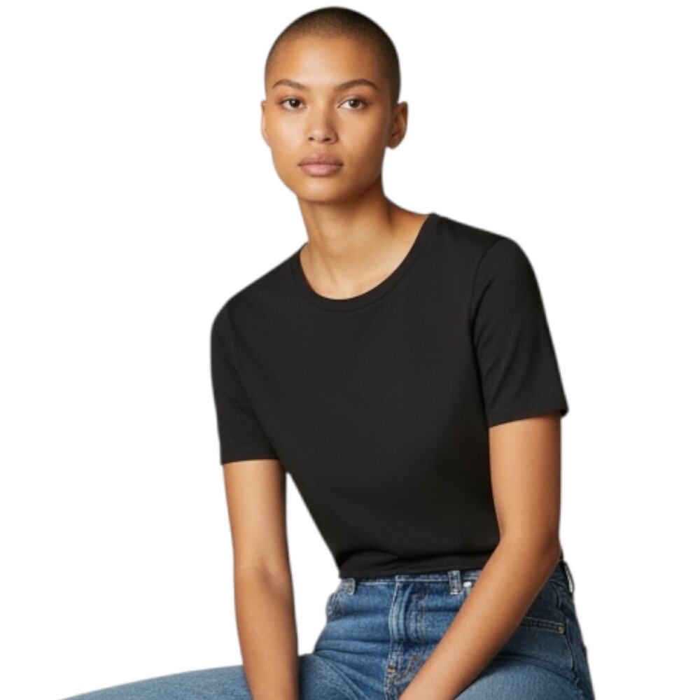 Burch Hill Cotton Blend Black Short Sleeve T-Shirt Womens Size Small
